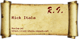 Rick Itala névjegykártya